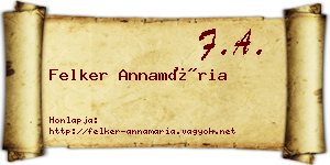Felker Annamária névjegykártya