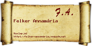Felker Annamária névjegykártya
